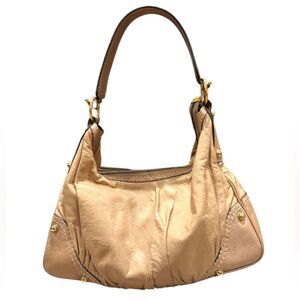 GUCCI Light Brown Jockey Hobo Shoulder Bag Auth